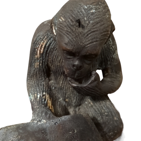 Selling One Vintage Heavy Brass Monkey Reading Book - Picture 4 of 6